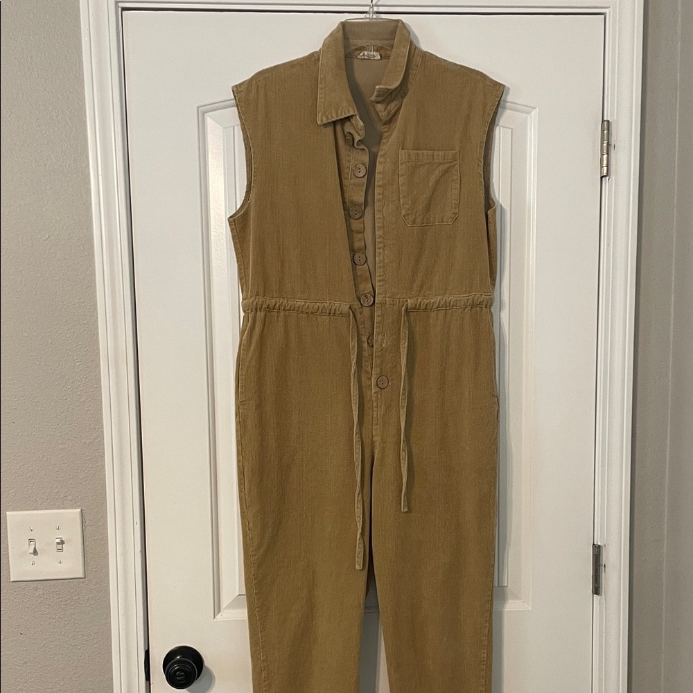 Sleeveless Tan Jumpsuit